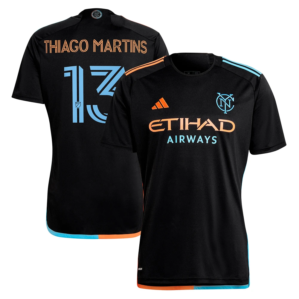 Men's adidas Thiago Martins Black New York City FC 2024 24/7 Kit Replica Player Jersey