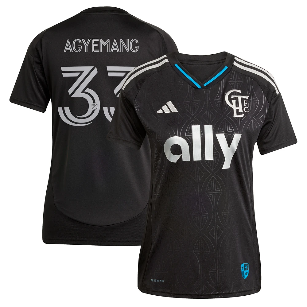 Women's adidas Patrick Agyemang Black Charlotte FC 2025 Fortress Kit Replica Player Jersey