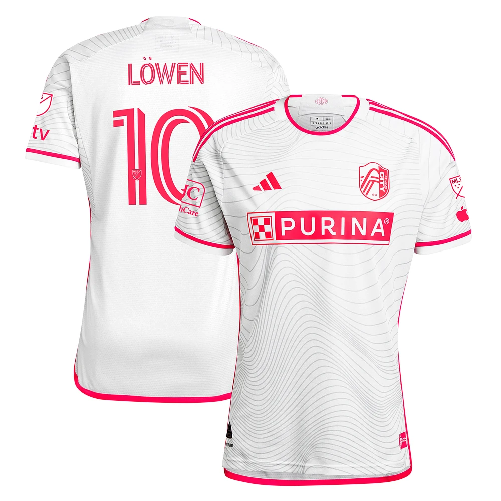 Men's adidas Eduard Löwen White St. Louis City SC 2024 The Confluence Kit Authentic Player Jersey