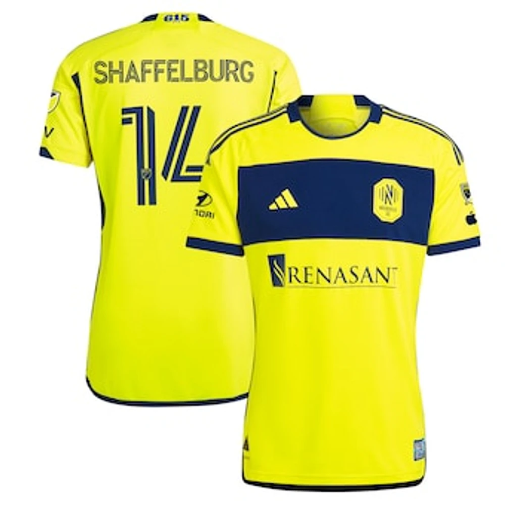 Men's adidas Jacob Shaffelburg Yellow Nashville SC 2024 The 615 Kit Authentic Player Jersey
