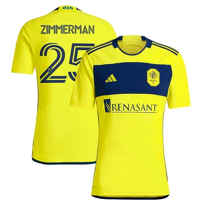 Men's adidas Walker Zimmerman Yellow Nashville SC 2024 The 615 Kit Replica Player Jersey