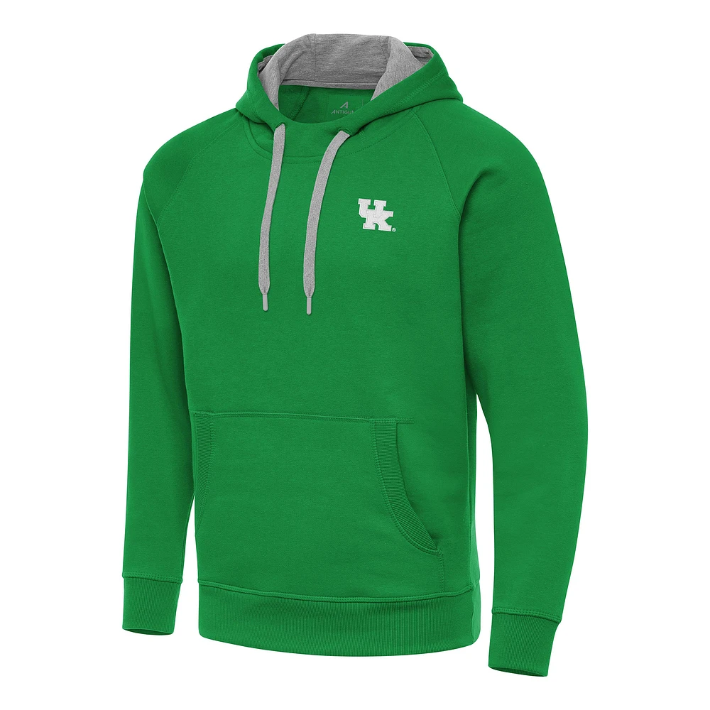 Men's Antigua Kelly Green Kentucky Wildcats St. Patrick's Day Fleece Raglan Victory Pullover Hoodie
