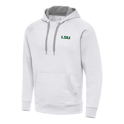 Men's Antigua LSU Tigers St. Patrick's Day Fleece Raglan Victory Pullover Hoodie