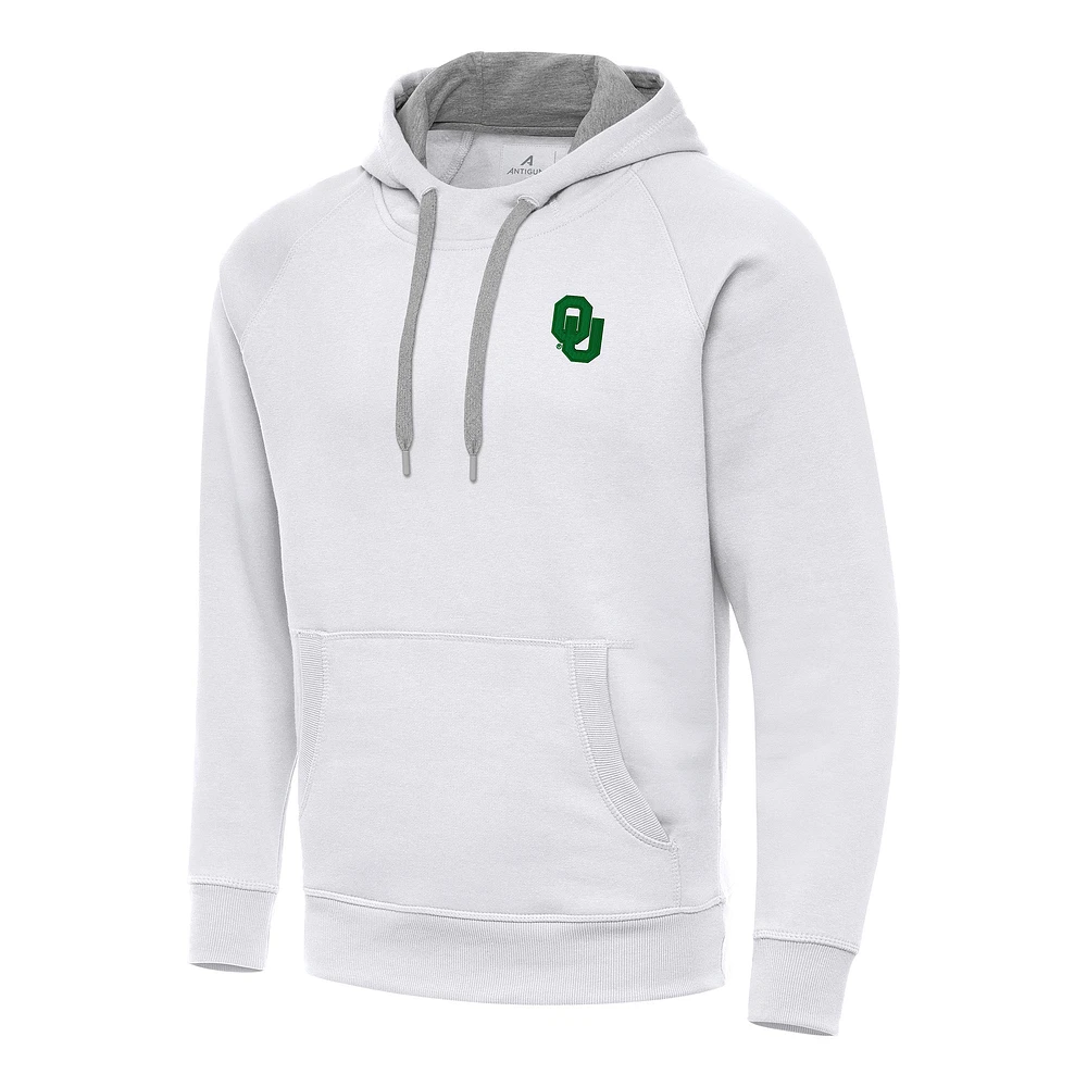 Men's Antigua Oklahoma Sooners St. Patrick's Day Fleece Raglan Victory Pullover Hoodie