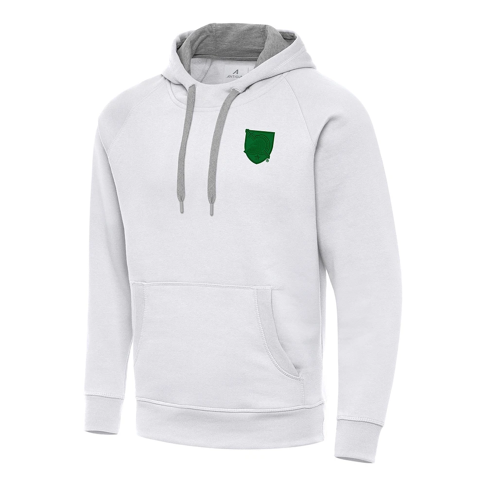 Men's Antigua White Army Black Knights St. Patrick's Day Fleece Raglan Victory Pullover Hoodie