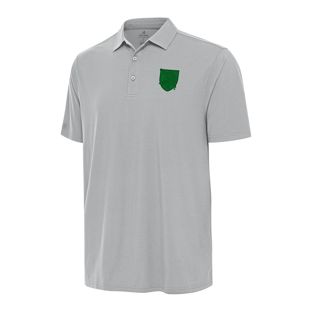 Men's Antigua Gray Army Black Knights St. Patrick's Day Era Polo