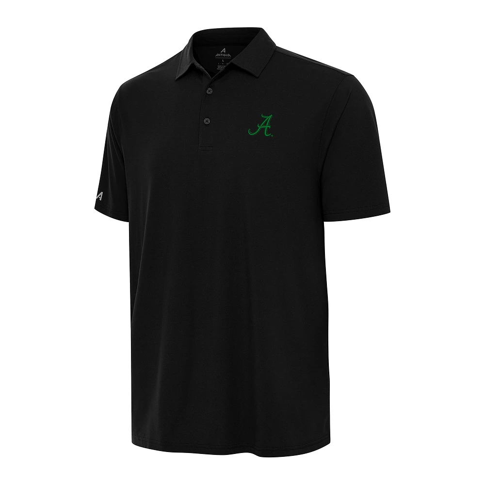 Men's Antigua Black Alabama Crimson Tide St. Patrick's Day Era Polo