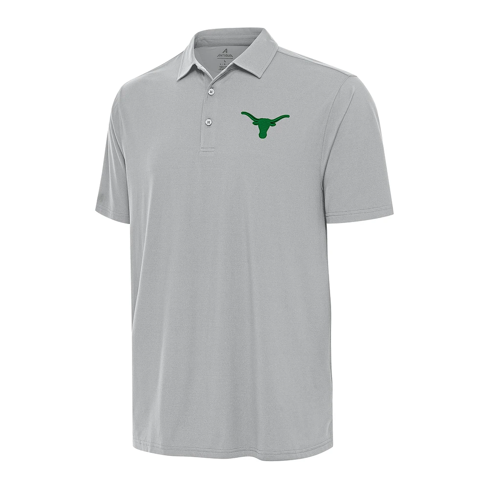 Men's Antigua Gray Texas Longhorns St. Patrick's Day Era Polo