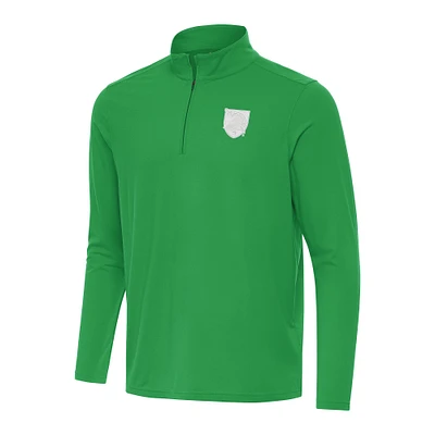 Men's Antigua Kelly Green Army Black Knights St. Patrick's Day Intent Quarter-Zip Pullover