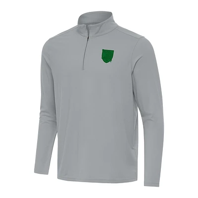 Men's Antigua Gray Army Black Knights St. Patrick's Day Intent Quarter-Zip Pullover