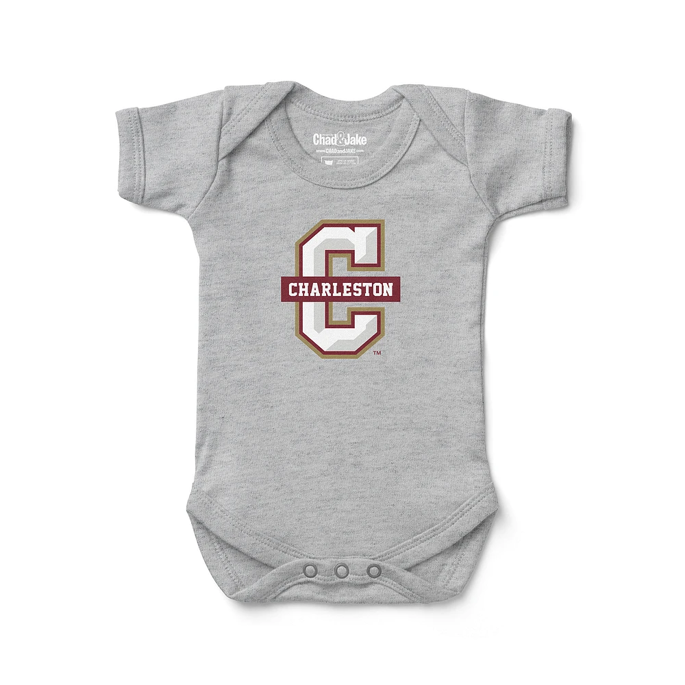 Infant Chad & Jake Heather Gray Charleston Cougars Logo Bodysuit