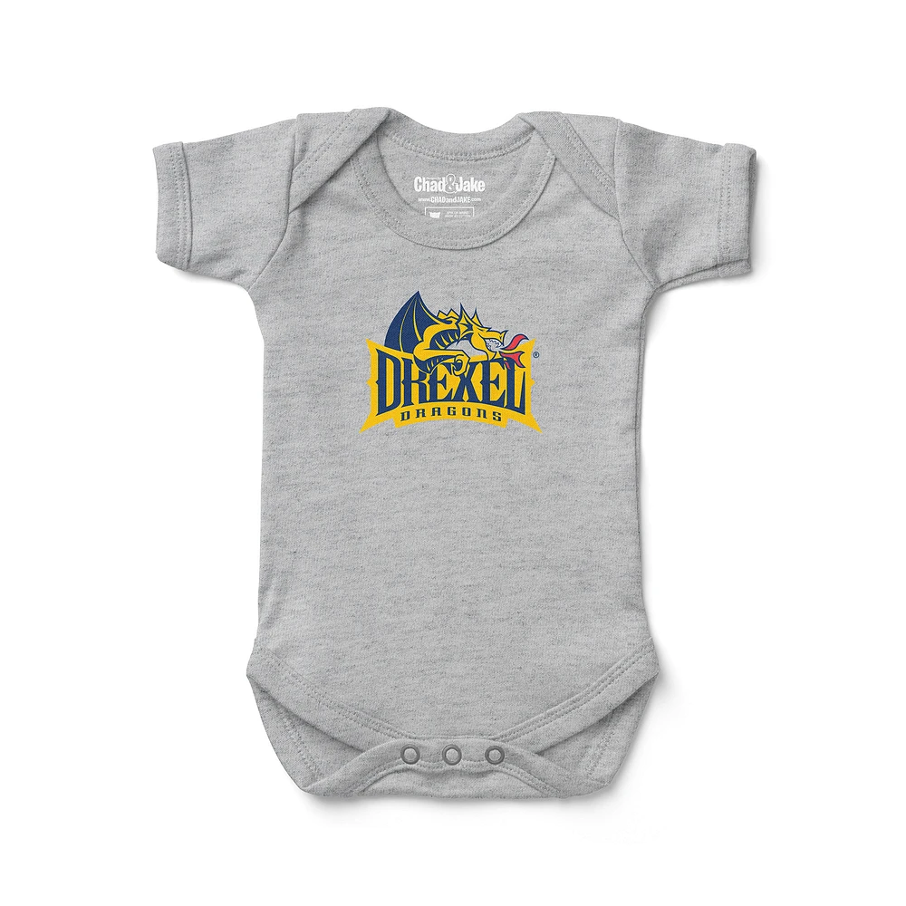 Infant Chad & Jake Heather Gray Drexel Dragons Logo Bodysuit