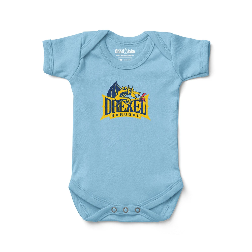 Infant Chad & Jake Light Blue Drexel Dragons Logo Bodysuit