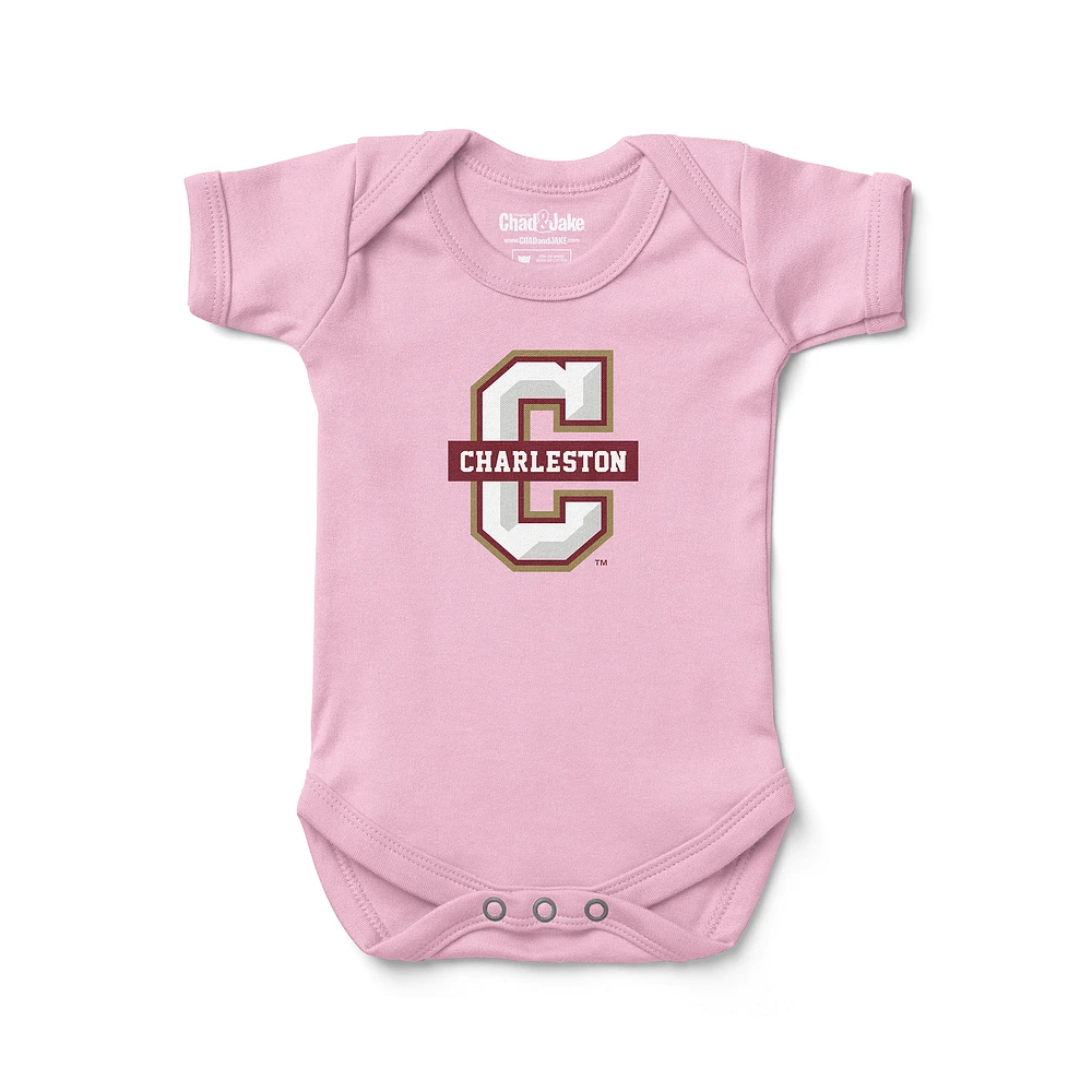 Infant Chad & Jake Light Pink Charleston Cougars Logo Bodysuit