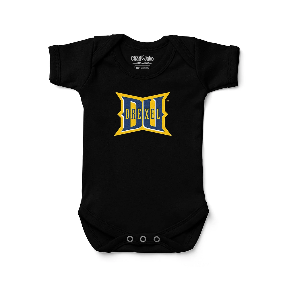 Infant Chad & Jake Black Drexel Dragons Logo Bodysuit