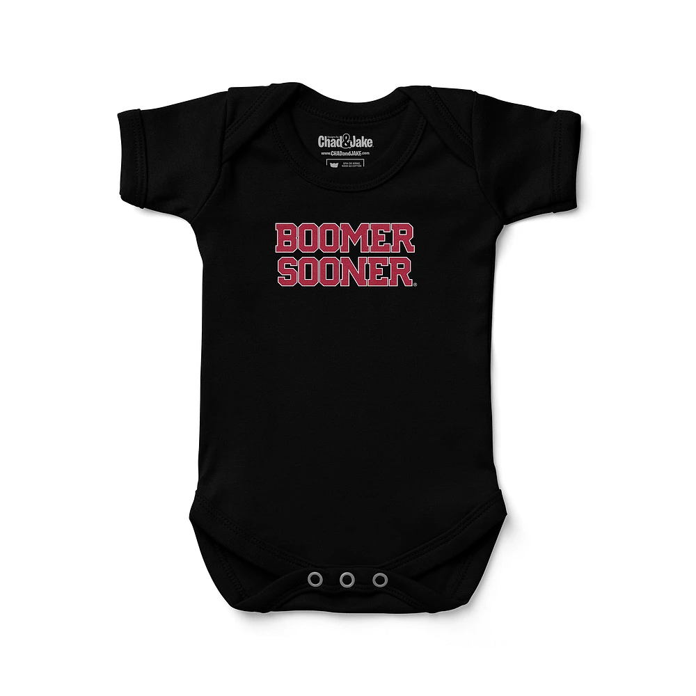 Infant Chad & Jake Black Oklahoma Sooners Slogan Bodysuit