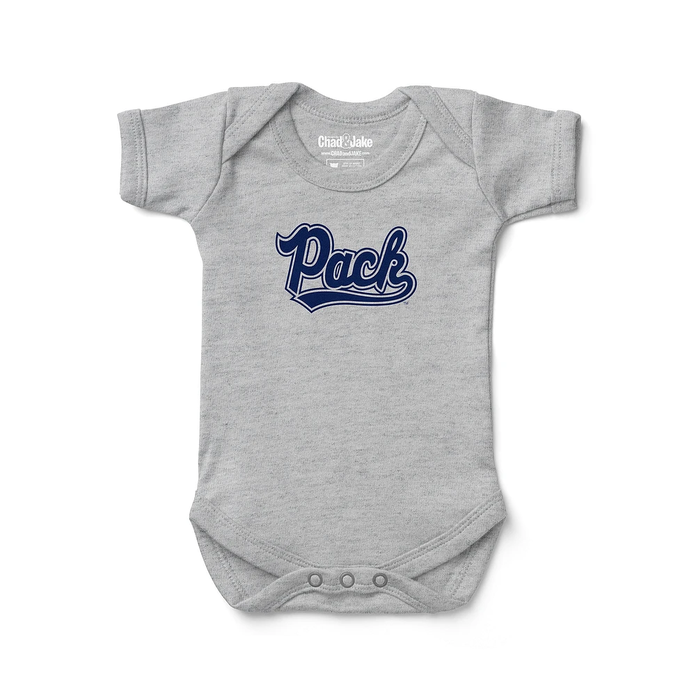 Infant Chad & Jake Heather Gray Nevada Wolf Pack Logo Bodysuit