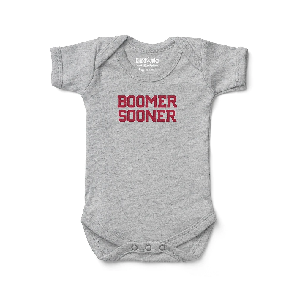 Infant Chad & Jake Heather Gray Oklahoma Sooners Logo Bodysuit
