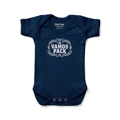 Infant Chad & Jake Navy Nevada Wolf Pack Slogan Bodysuit