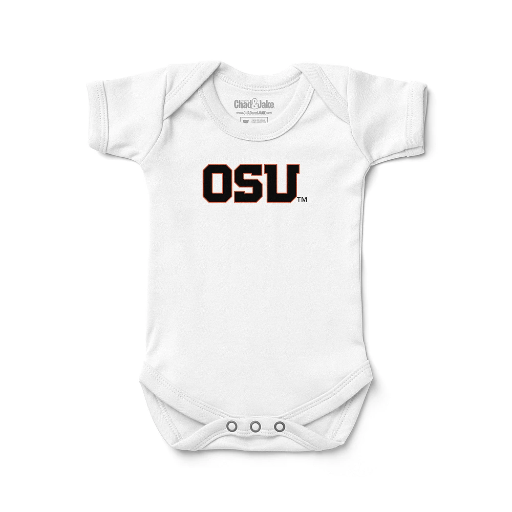 Infant Chad & Jake White Oregon State Beavers Logo Bodysuit