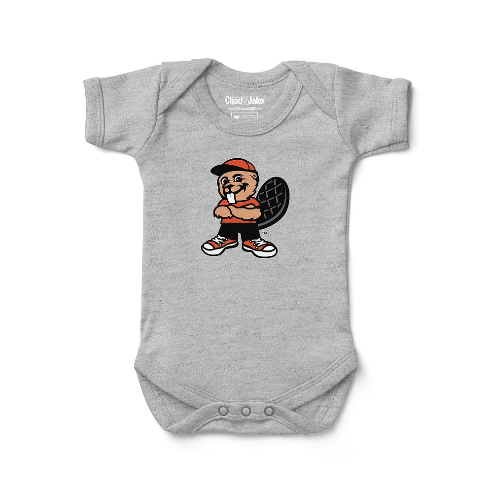Infant Chad & Jake Heather Gray Oregon State Beavers Logo Bodysuit