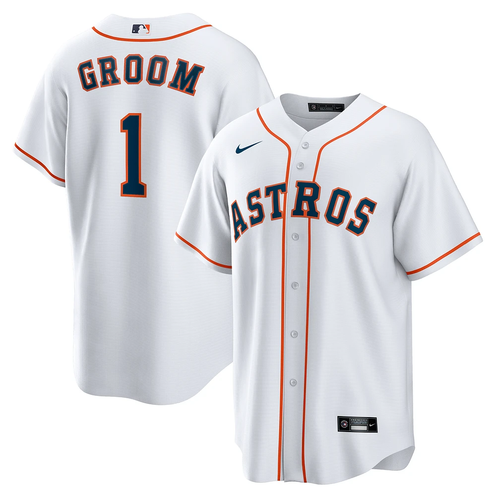 Men's Nike White Houston Astros #1 Groom Home Replica Jersey