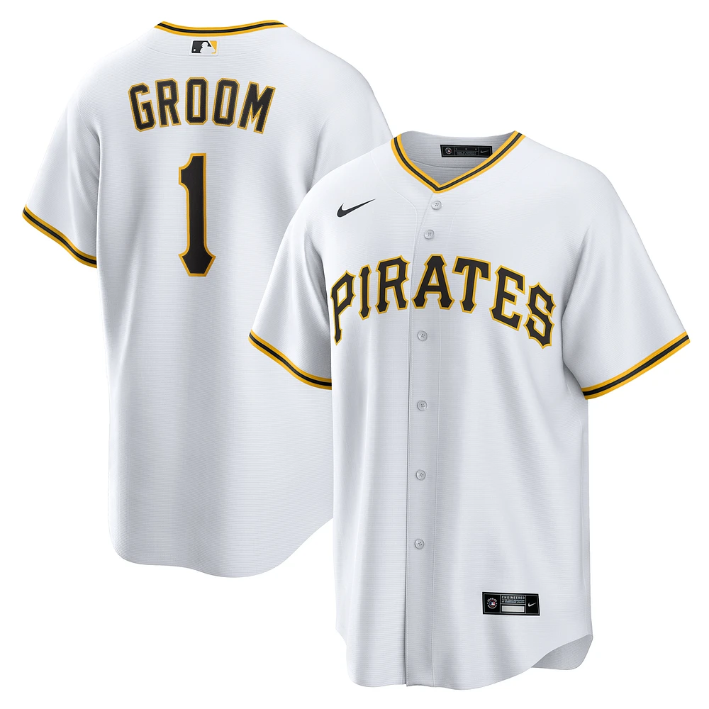 Men's Nike White Pittsburgh Pirates #1 Groom Home Replica Jersey