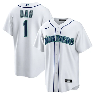 Men's Nike White Seattle Mariners #1 Dad Home Replica Jersey