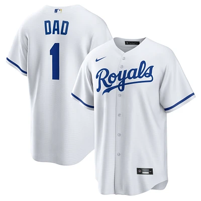 Men's Nike White Kansas City Royals #1 Dad Home Replica Jersey