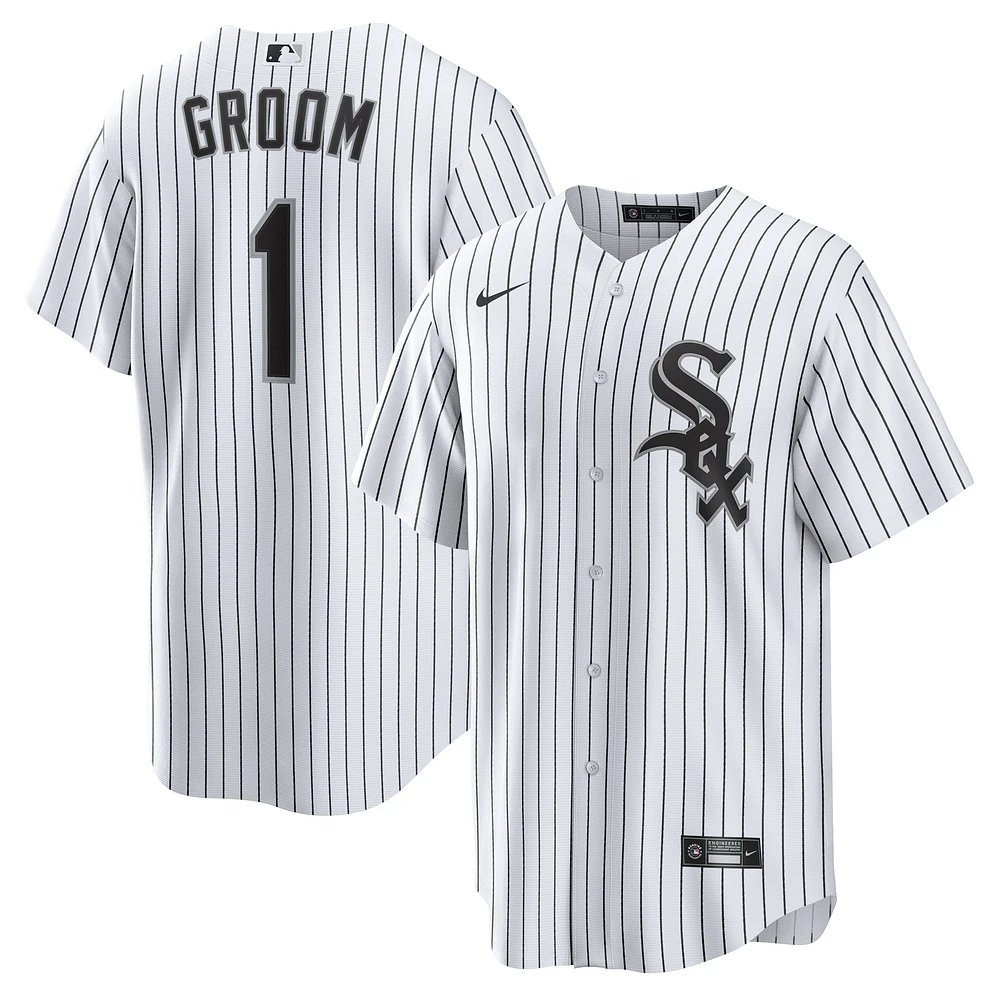 Men's Nike White Chicago Sox #1 Groom Home Replica Jersey