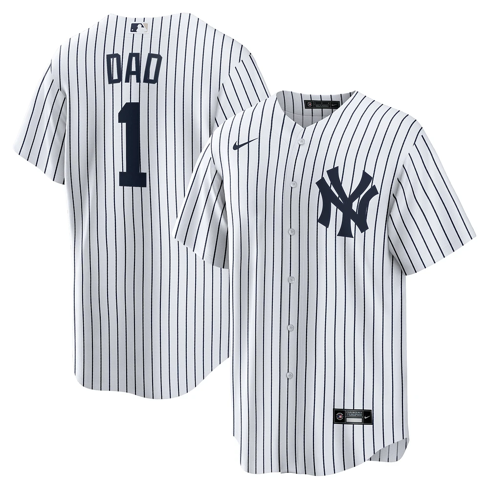 Men's Nike White New York Yankees #1 Dad Home Replica Jersey