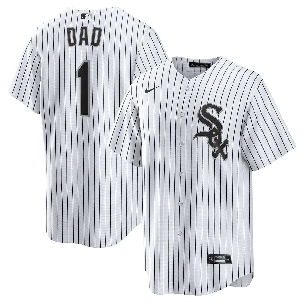 Men's Nike White Chicago Sox #1 Dad Home Replica Jersey