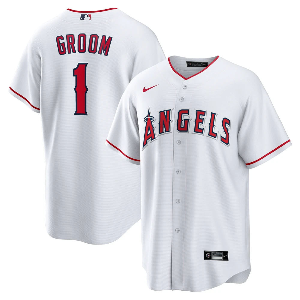 Men's Nike White Los Angeles Angels #1 Groom Home Replica Jersey