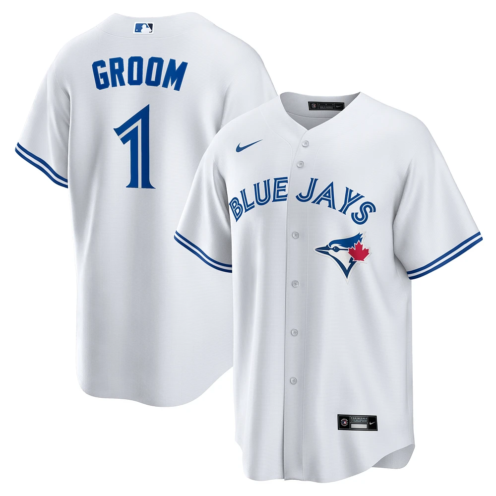 Men's Nike White Toronto Blue Jays #1 Groom Home Replica Jersey