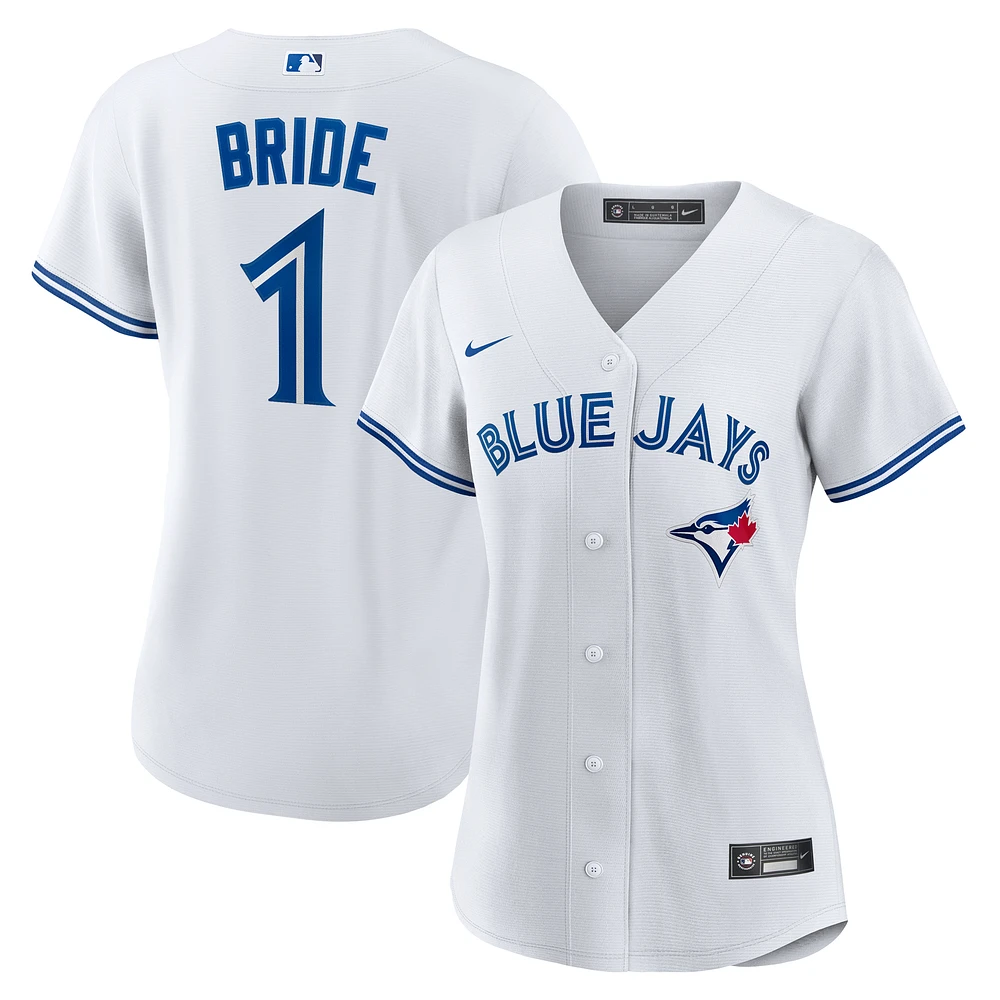 Women's Nike White Toronto Blue Jays #1 Bride Home Replica Jersey
