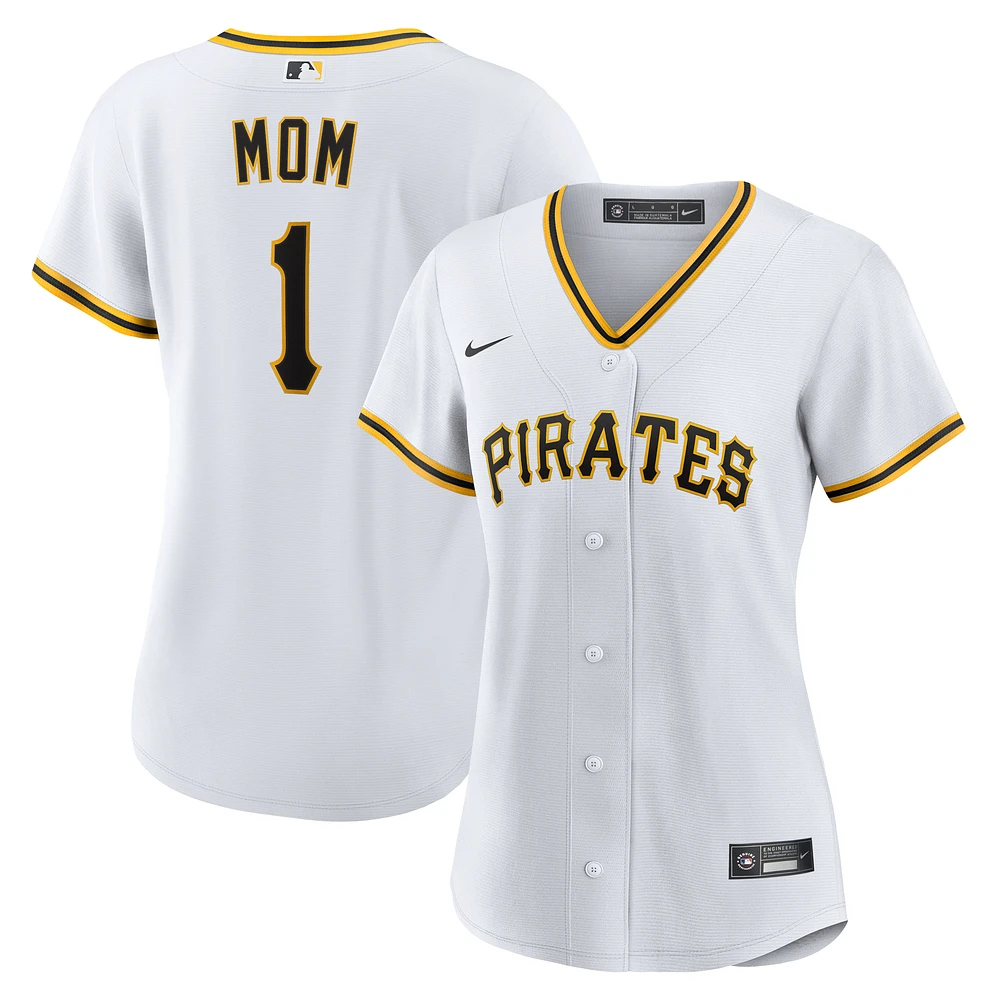Women's Nike White Pittsburgh Pirates #1 Mom Home Replica Jersey
