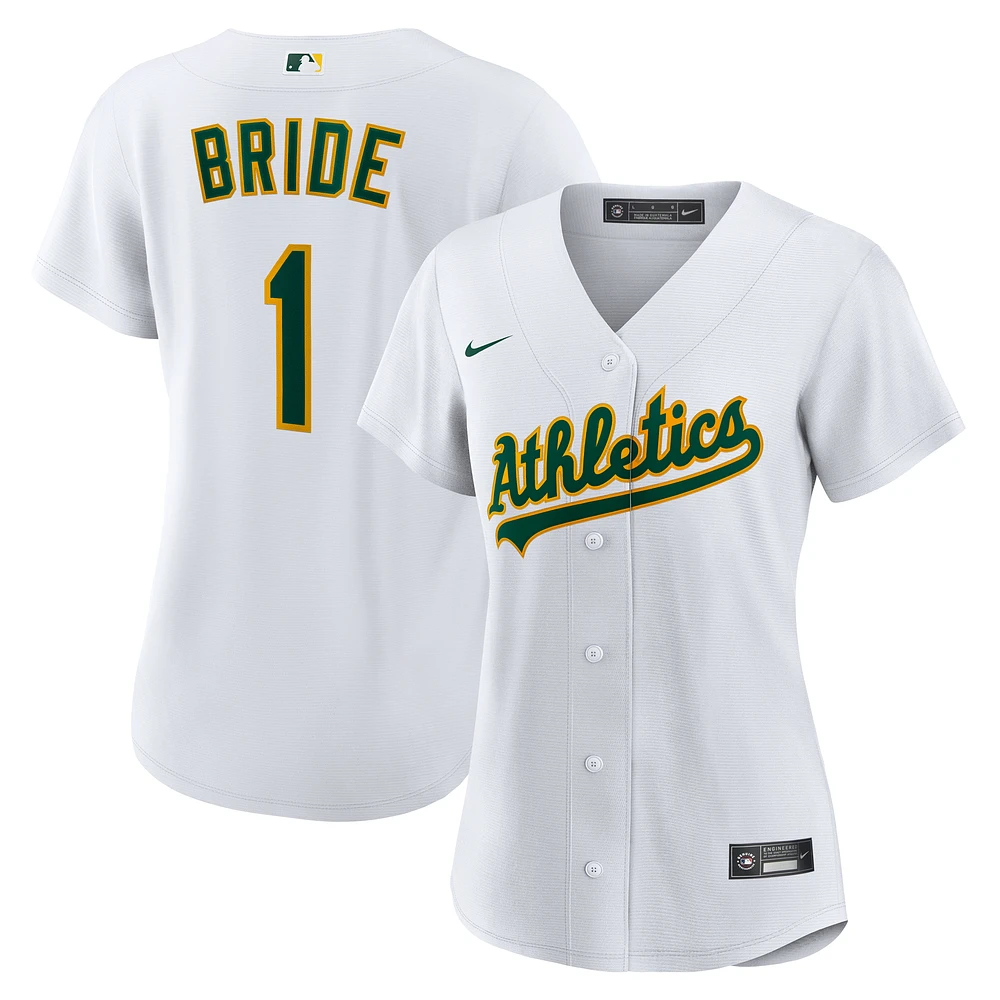 Women's Nike White Athletics #1 Bride Home Replica Jersey