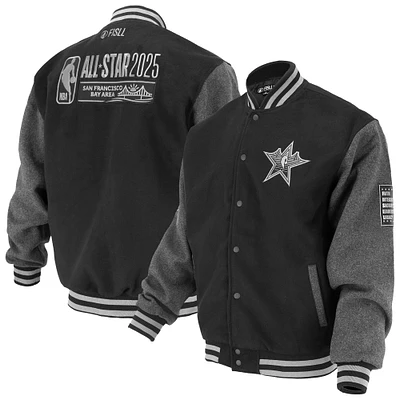 Unisex FISLL Black 2025 All-Star Game Full-Snap Varsity Jacket
