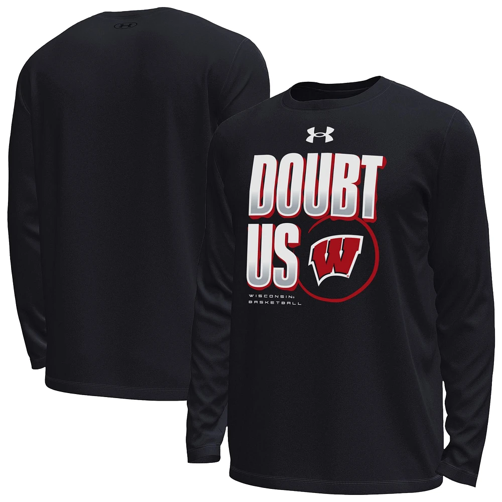 Men's Under Armour Black Wisconsin Badgers March Madness Unity Long Sleeve T-Shirt