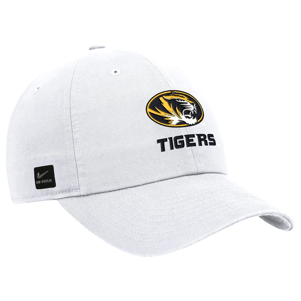 Men's Nike White Missouri Tigers 2025 On-Field Club Adjustable Hat
