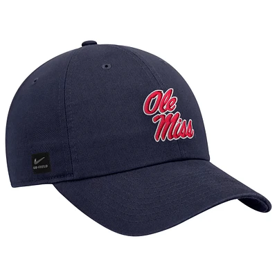 Men's Nike Navy Ole Miss Rebels 2025 On-Field Club Adjustable Hat