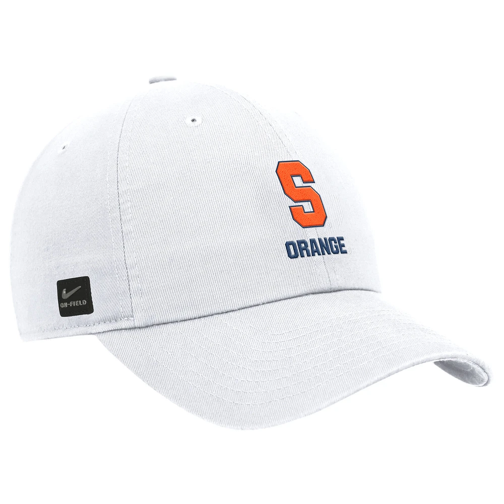 Men's Nike White Syracuse Orange 2025 On-Field Club Adjustable Hat
