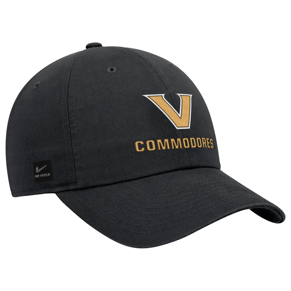 Men's Nike Black Vanderbilt Commodores 2025 On-Field Club Adjustable Hat