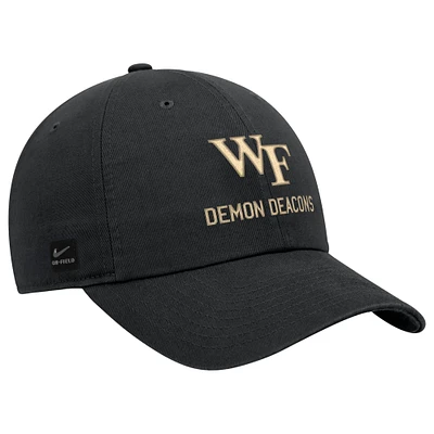 Men's Nike Black Wake Forest Demon Deacons 2025 On-Field Club Adjustable Hat