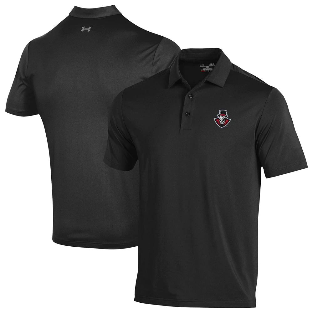 Men's Under Armour Black Austin Peay State Governors Performance Playoff Polo