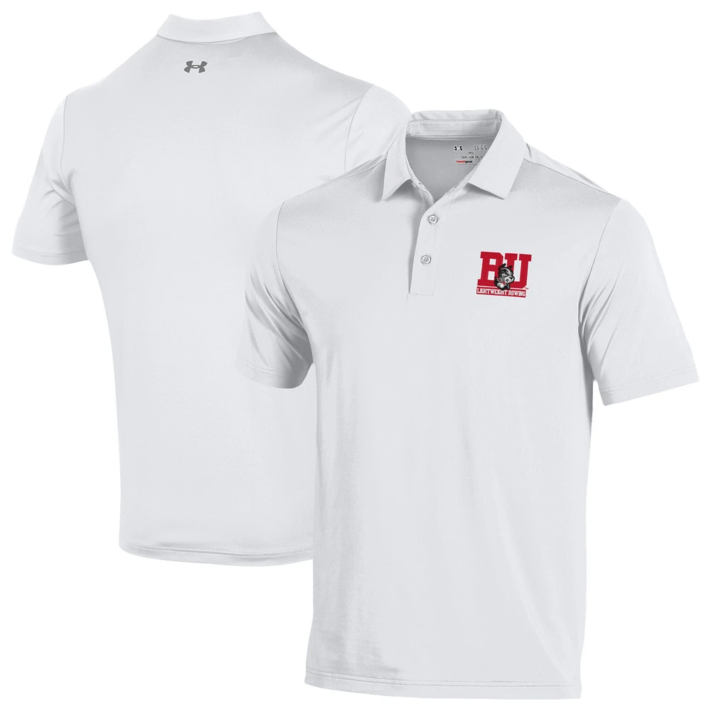 Men's Under Armour White Boston University Lightweight Rowing Performance Playoff Polo