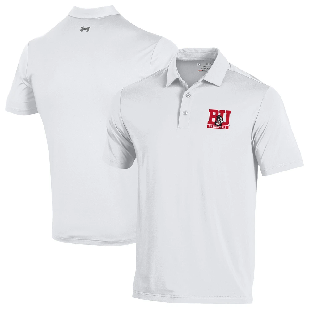 Men's Under Armour White Boston University Basketball Performance Playoff Polo