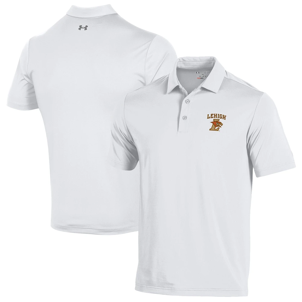 Men's Under Armour White Lehigh Mountain Hawks Performance Playoff Polo