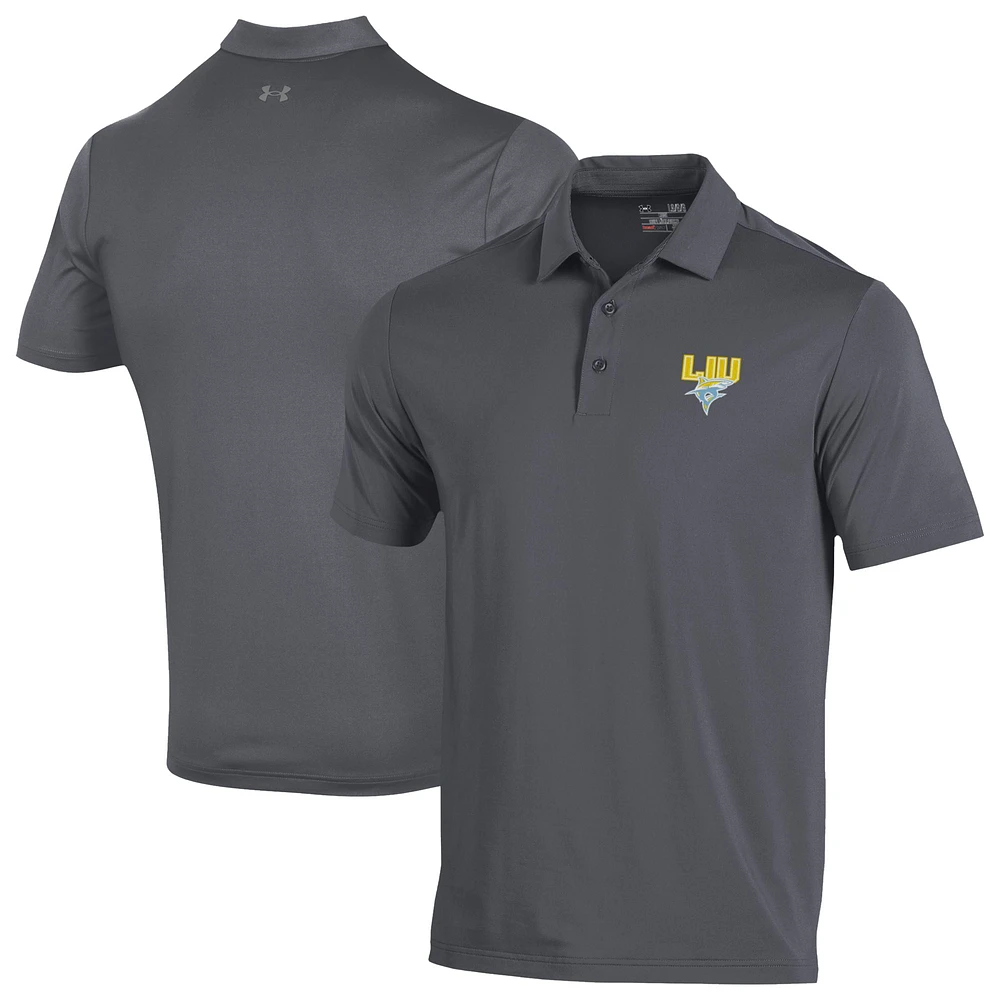 Men's Under Armour Gray LIU Sharks Performance Playoff Polo