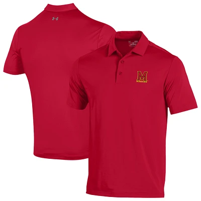 Men's Under Armour Red Maryland Terrapins Performance Playoff Polo